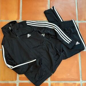 Adidas Black Joggers with White Logo set Size S